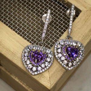 Studded Heart Earrings - Esmeralda Fine Jewlery