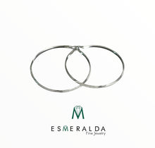 Load image into Gallery viewer, Brushed Line Design Hoop Earrings - Esmeralda Fine Jewlery