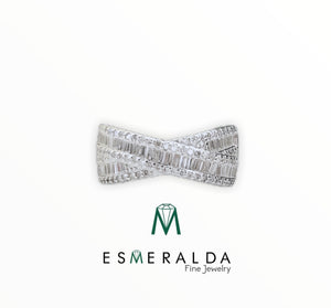 Bow Tie Design White Gemstone Ring - Esmeralda Fine Jewlery