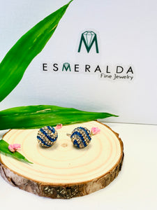Blue & Yellow Disco Ball Earrings - Esmeralda Fine Jewlery