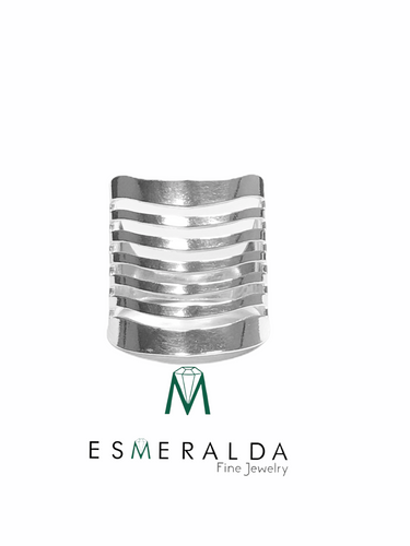 Wide Band Lines Ring - Esmeralda Fine Jewlery