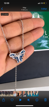 Load image into Gallery viewer, 925 Silver Butterfly Woman Necklace With White Zirconia