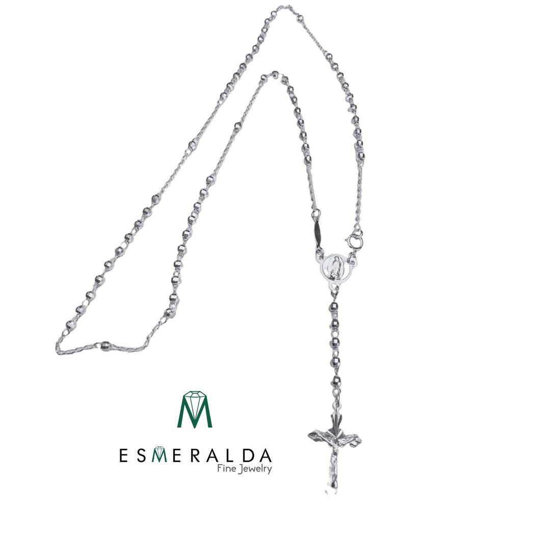 Silver Rosary with the Virgin and Crucifix. - Esmeralda Fine Jewlery
