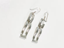 Load image into Gallery viewer, Esmeralda’s Hammered Rectangle Silver Earrings