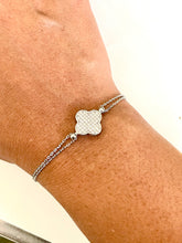 Load image into Gallery viewer, Clover Charm Silver Bracelet