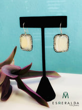 Load image into Gallery viewer, White Square Opal Earrings