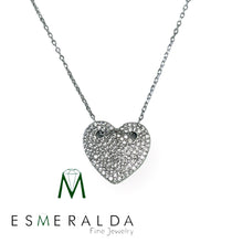 Load image into Gallery viewer, silver 925 heart chain with White zirconias