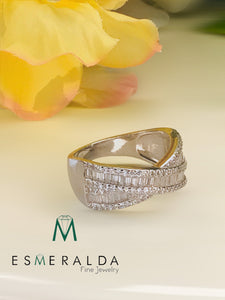 Bow Tie Design White Gemstone Ring - Esmeralda Fine Jewlery