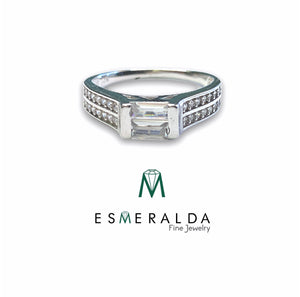 Rectangular White Gemstone Ring - Esmeralda Fine Jewlery