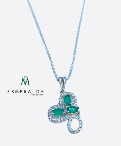 Green Gemstone Heart Pendant. - Esmeralda Fine Jewlery