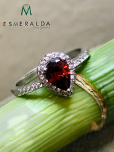 Load image into Gallery viewer, Pear Shaped Red Gemstone Ring - Esmeralda Fine Jewlery